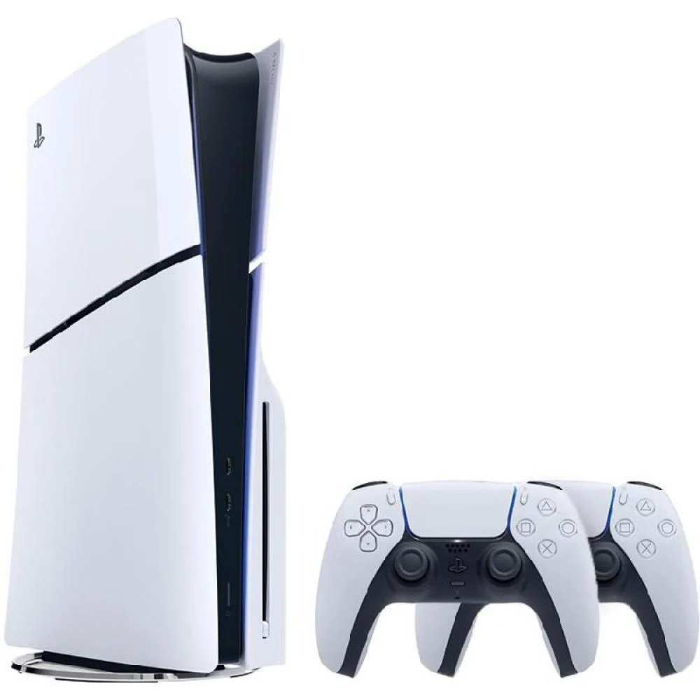 بلاستيشن 5 سليم سي دي مع يدتين تحكم مع لعبة من اختيارك PS5 Slim CD